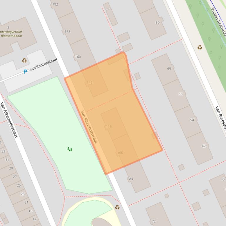 Kaart van postcodegebied 2614XP.