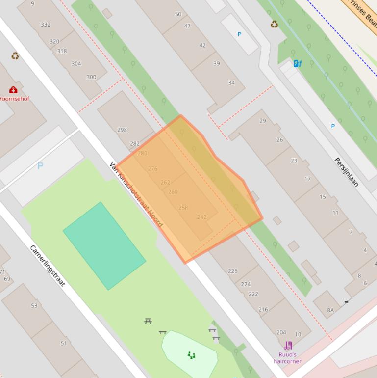 Kaart van postcodegebied 2614XT.