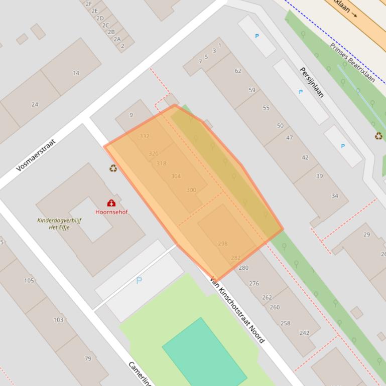 Kaart van postcodegebied 2614XV.