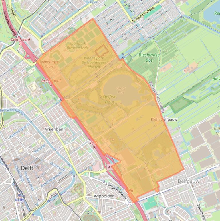 Kaart van postcodegebied 2616.
