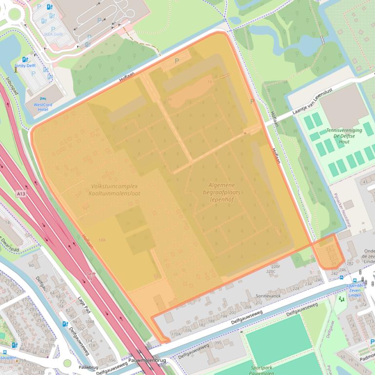 Kaart van postcodegebied 2616AA.