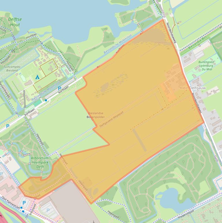 Kaart van postcodegebied 2616LC.