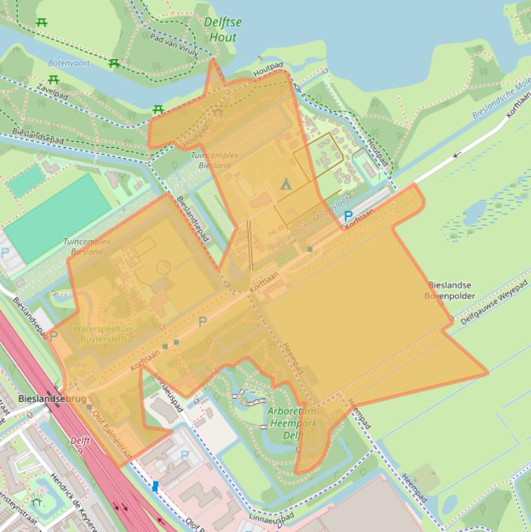 Kaart van postcodegebied 2616LJ.