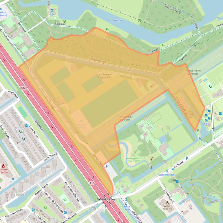 Kaart van postcodegebied 2616LL.