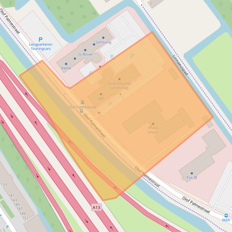 Kaart van postcodegebied 2616LR.