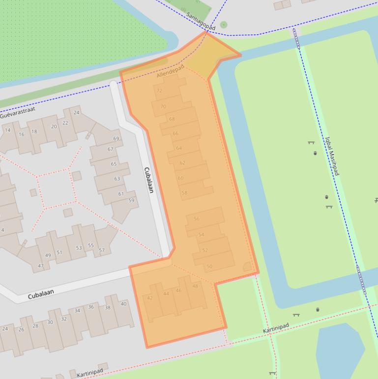 Kaart van postcodegebied 2622AL.