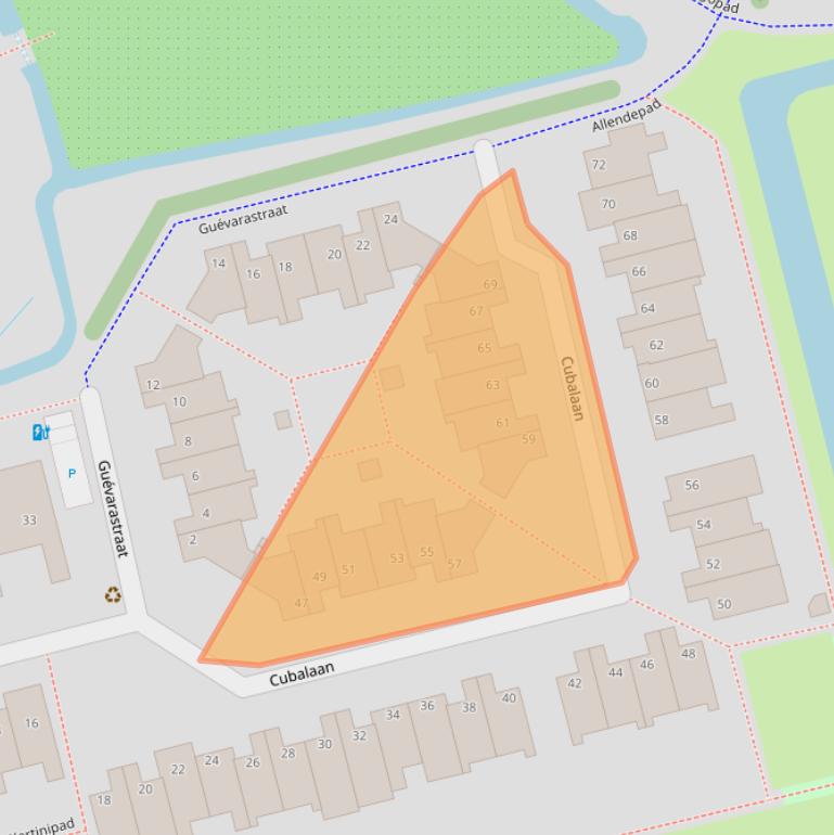 Kaart van postcodegebied 2622AN.