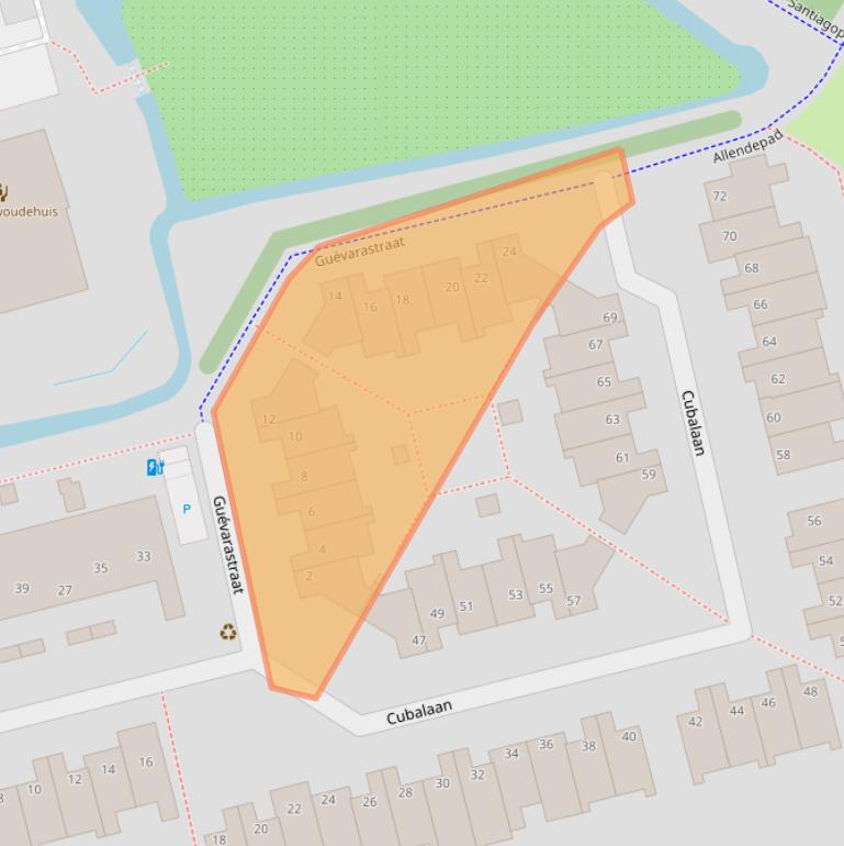 Kaart van postcodegebied 2622AR.