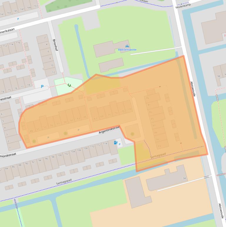 Kaart van postcodegebied 2622AT.