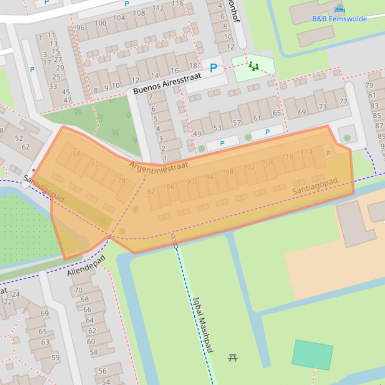 Kaart van postcodegebied 2622AW.