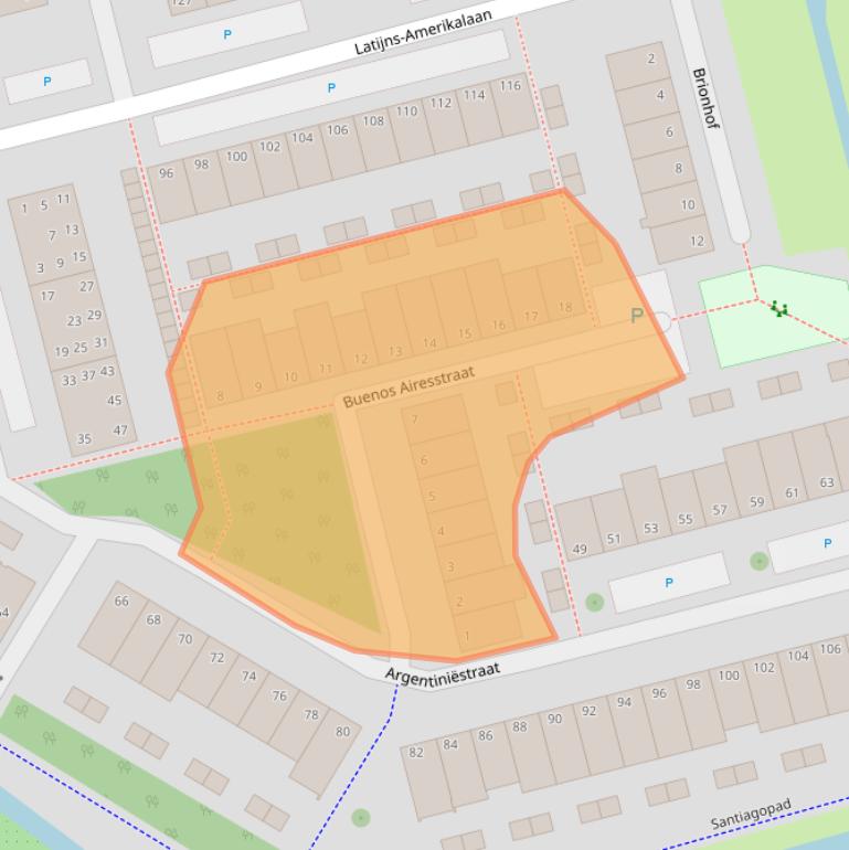 Kaart van postcodegebied 2622AX.