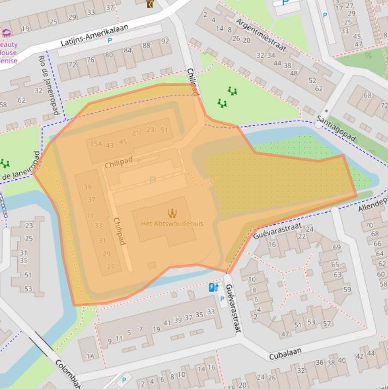Kaart van postcodegebied 2622AZ.