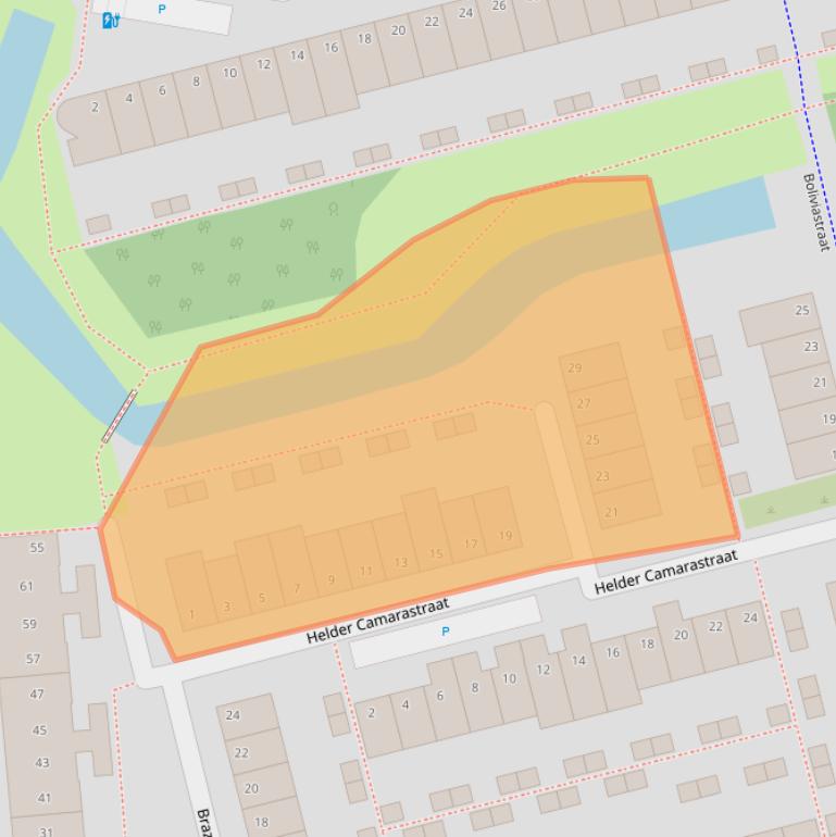 Kaart van postcodegebied 2622BH.