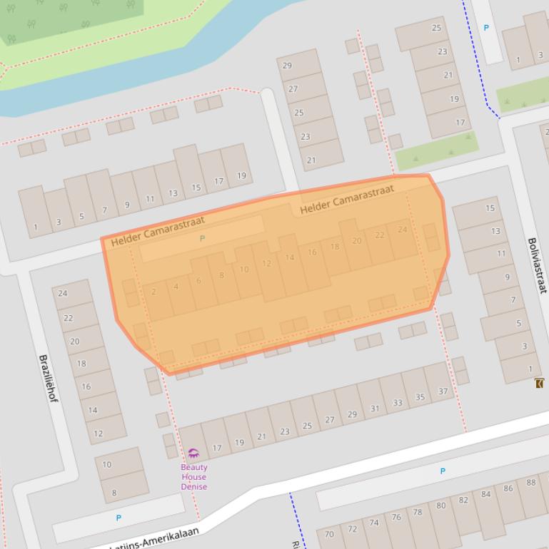 Kaart van postcodegebied 2622BJ.