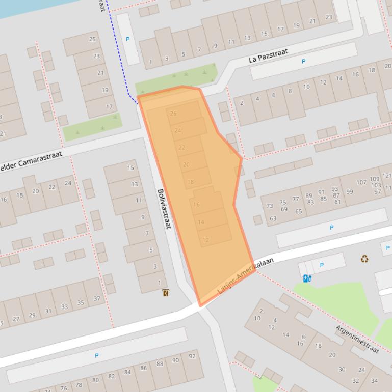 Kaart van postcodegebied 2622BL.