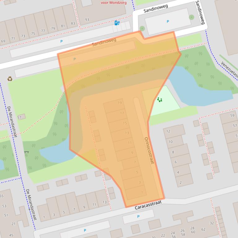 Kaart van postcodegebied 2622BV.