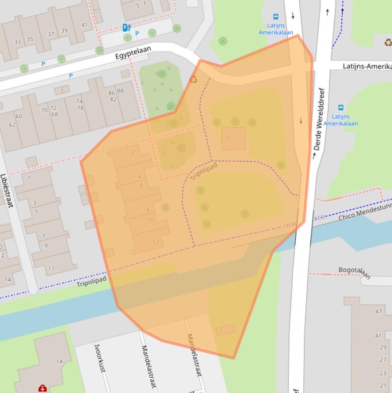 Kaart van postcodegebied 2622CA.