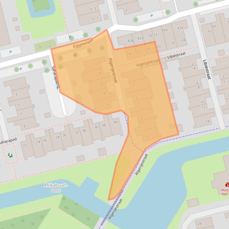 Kaart van postcodegebied 2622CC.