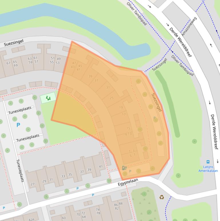 Kaart van postcodegebied 2622CW.