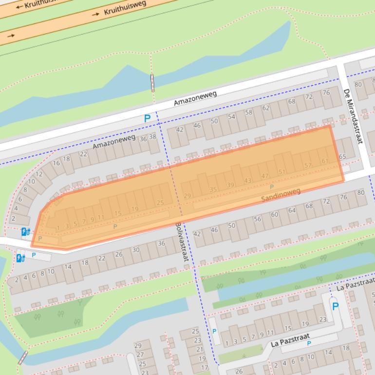 Kaart van postcodegebied 2622DV.