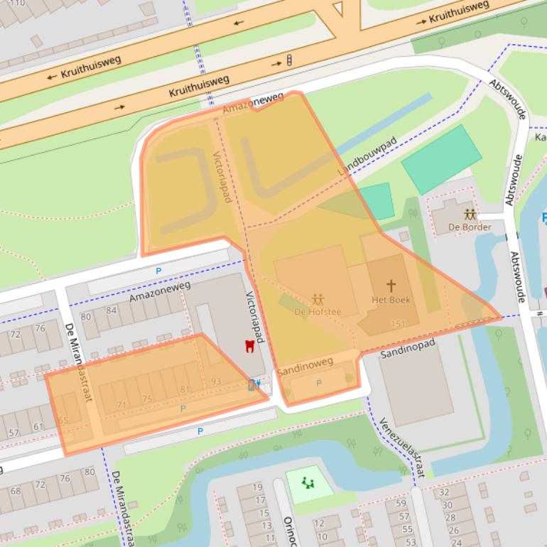 Kaart van postcodegebied 2622DW.