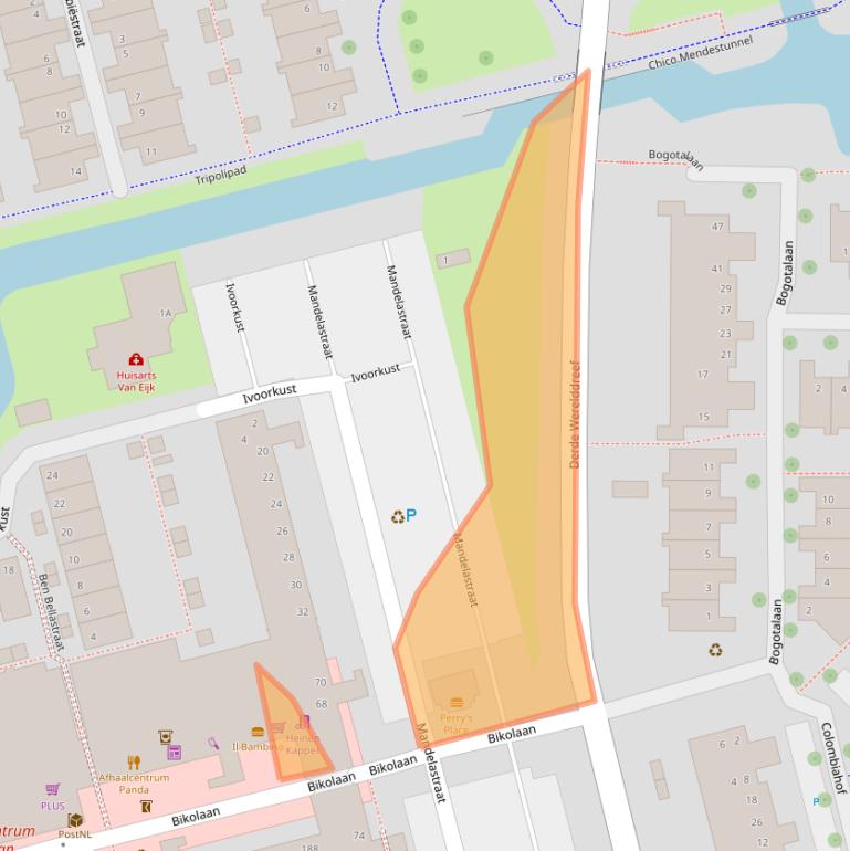 Kaart van postcodegebied 2622EP.