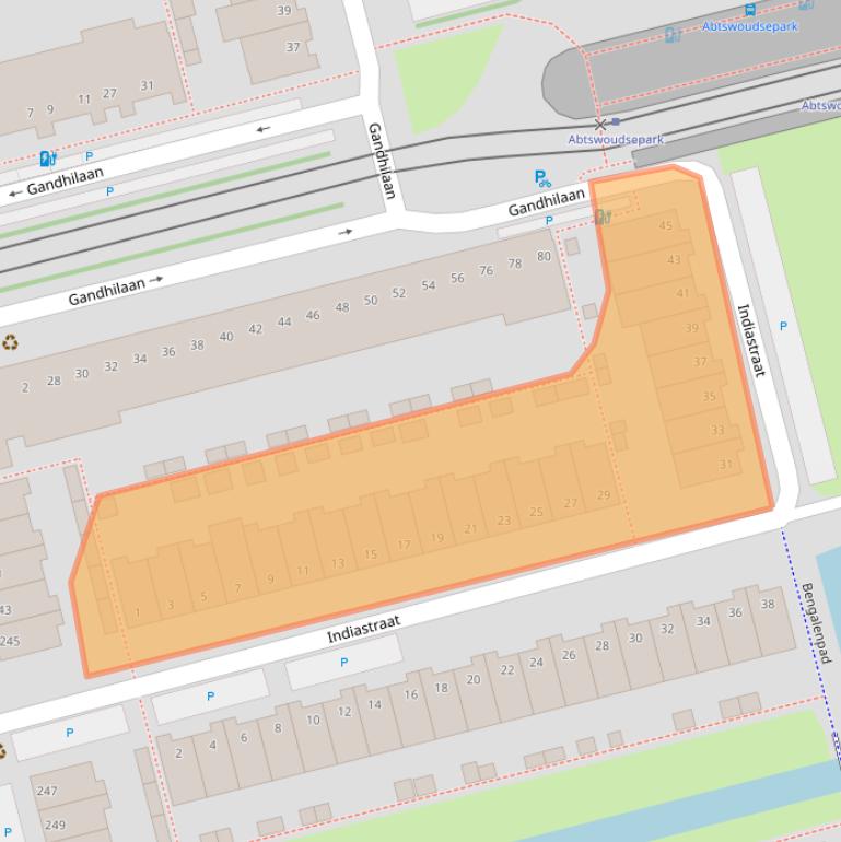 Kaart van postcodegebied 2622GG.