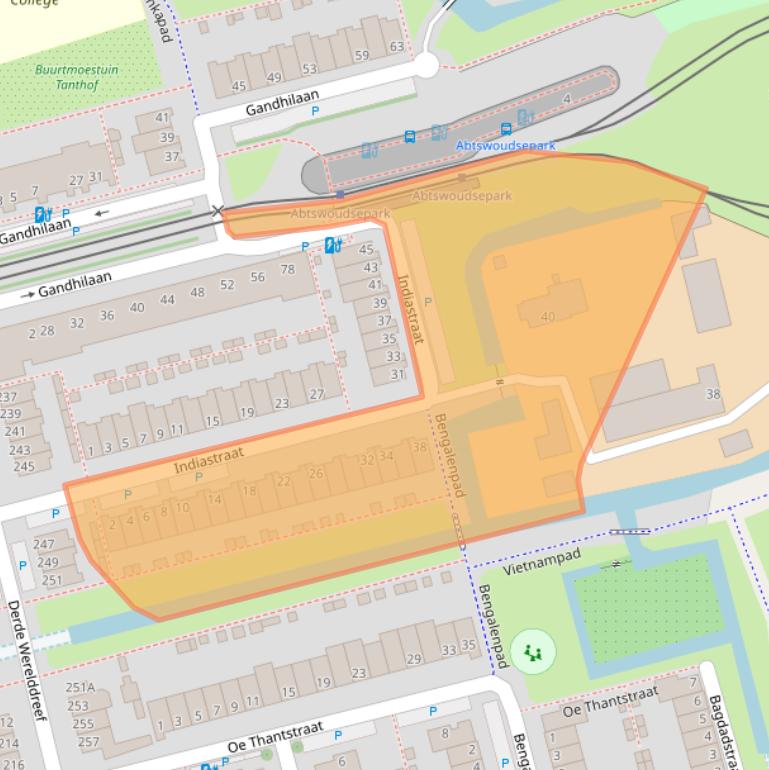 Kaart van postcodegebied 2622GH.