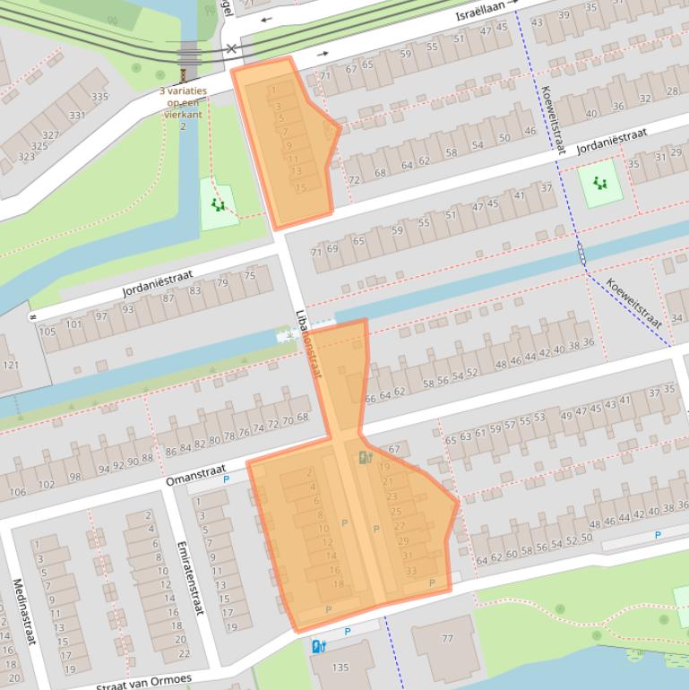 Kaart van postcodegebied 2622HS.