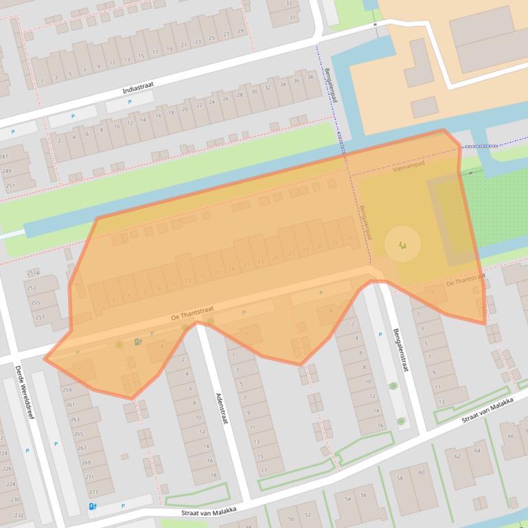 Kaart van postcodegebied 2622JA.