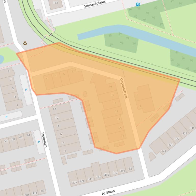 Kaart van postcodegebied 2622JZ.