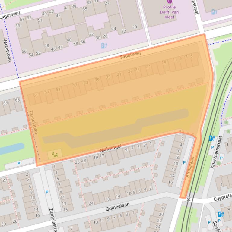 Kaart van postcodegebied 2622PA.