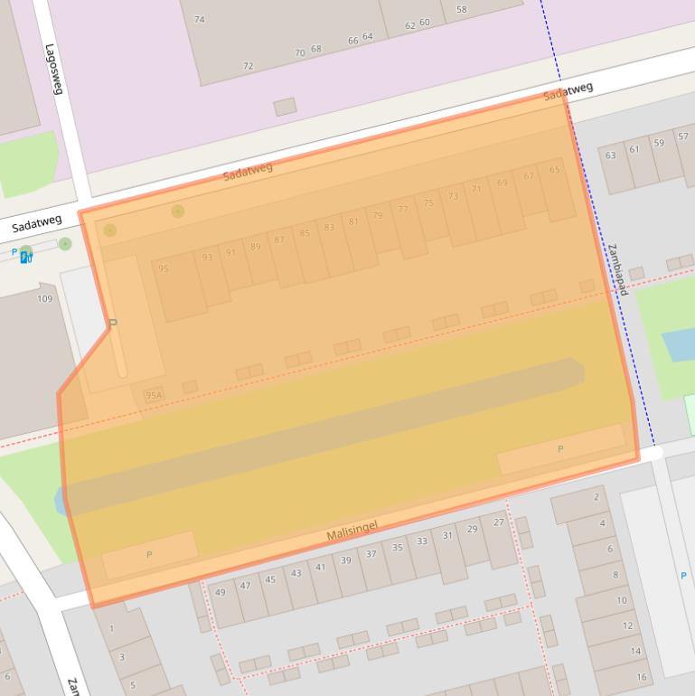 Kaart van postcodegebied 2622PB.