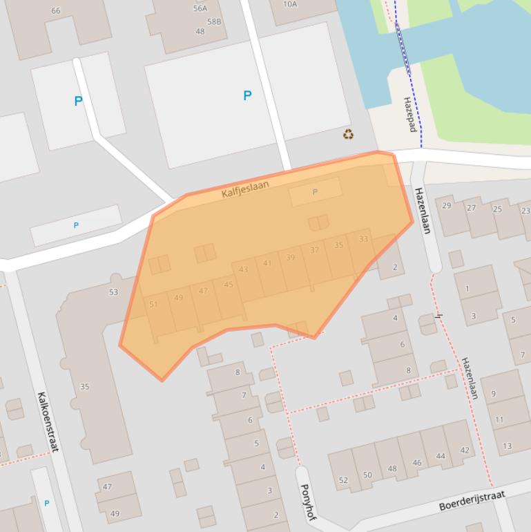 Kaart van postcodegebied 2623AB.