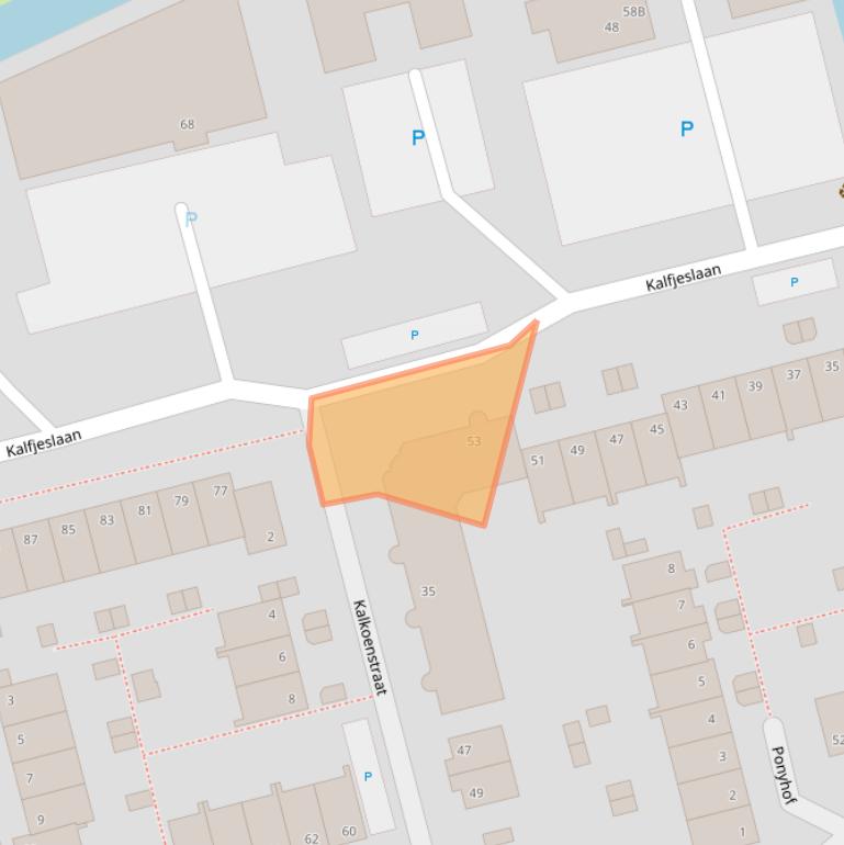 Kaart van postcodegebied 2623AC.