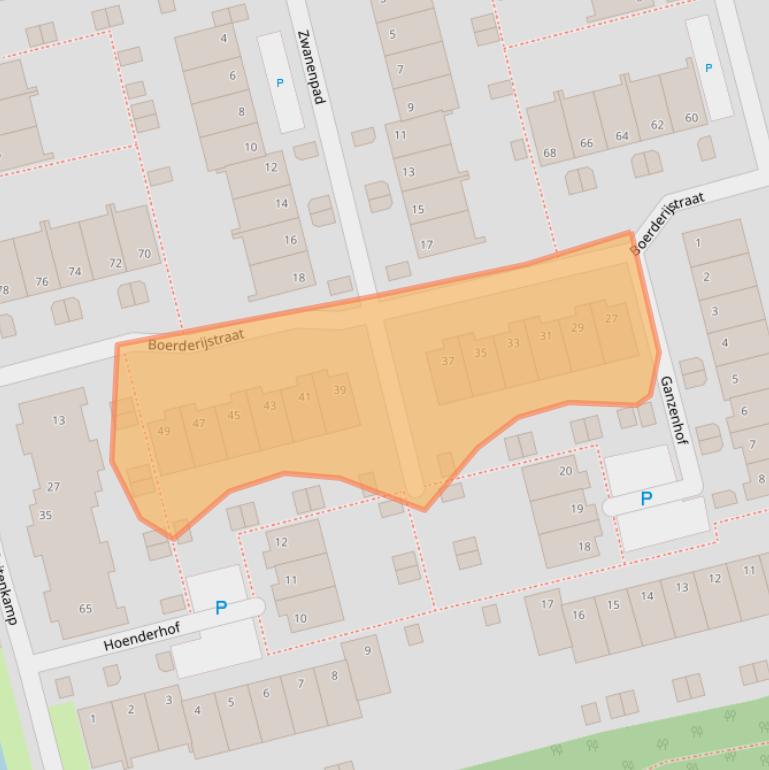 Kaart van postcodegebied 2623AS.