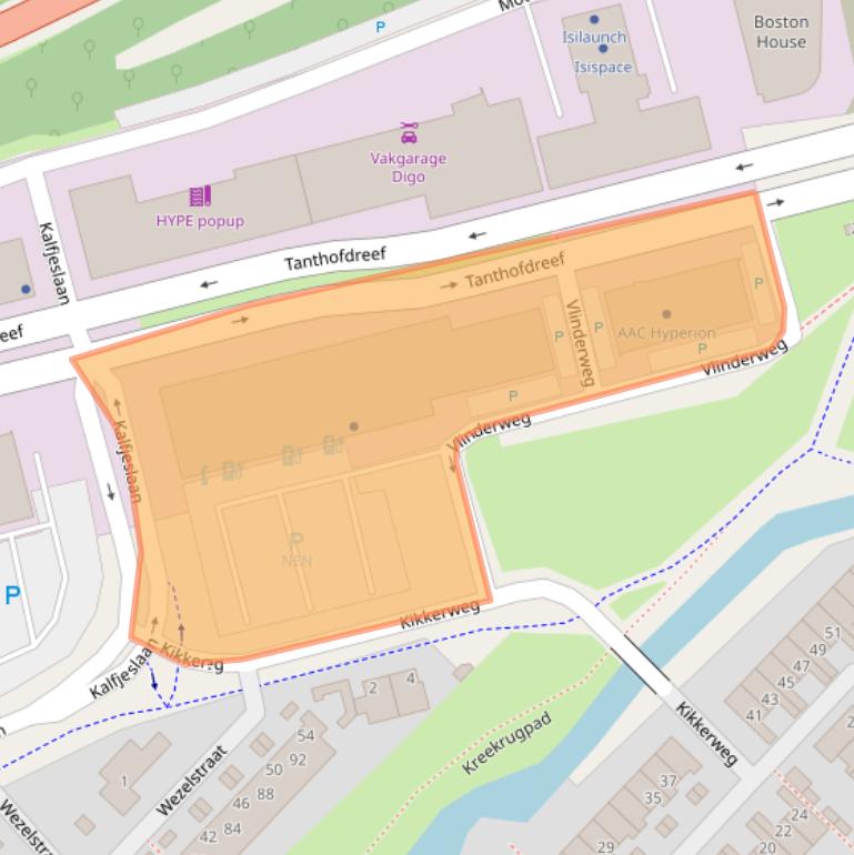 Kaart van postcodegebied 2623AX.