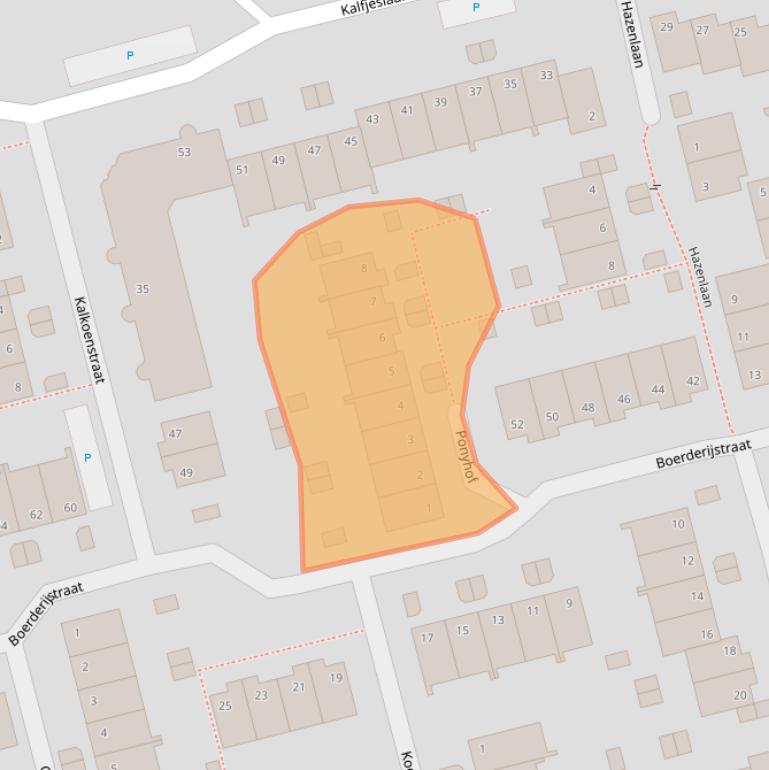 Kaart van postcodegebied 2623BE.