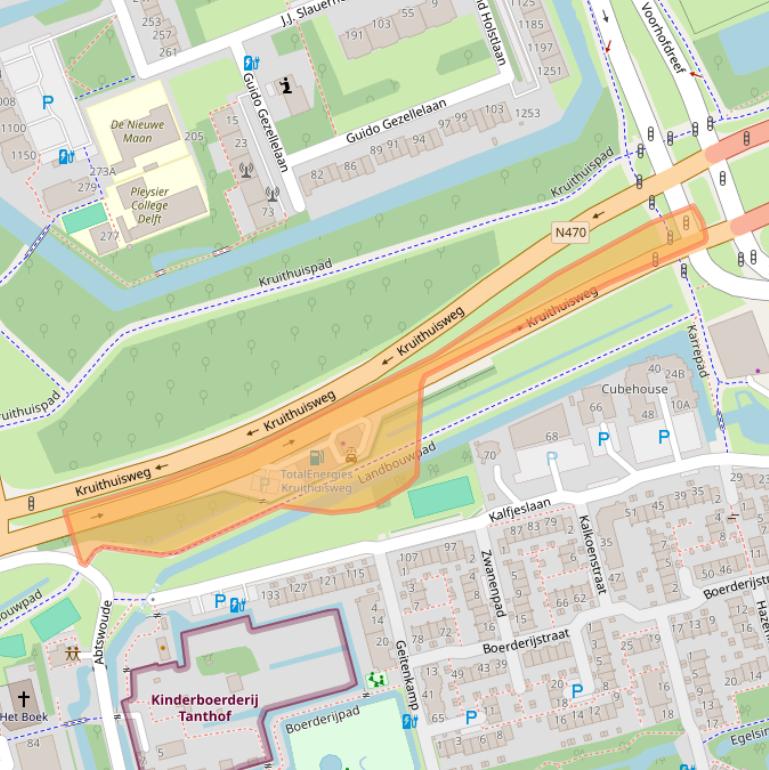 Kaart van postcodegebied 2623BZ.