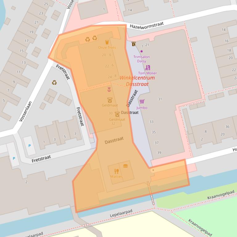 Kaart van postcodegebied 2623CC.