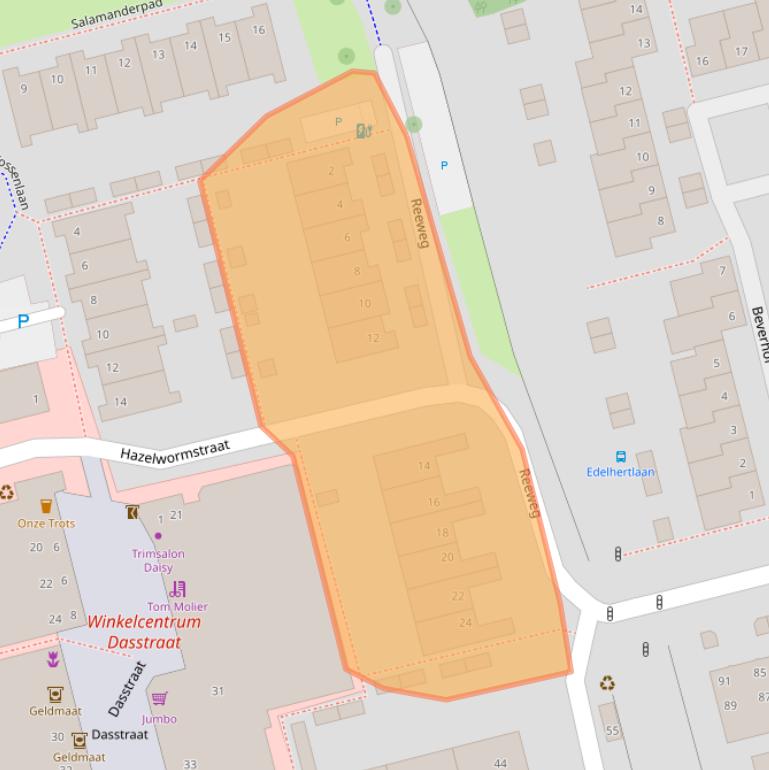 Kaart van postcodegebied 2623CE.