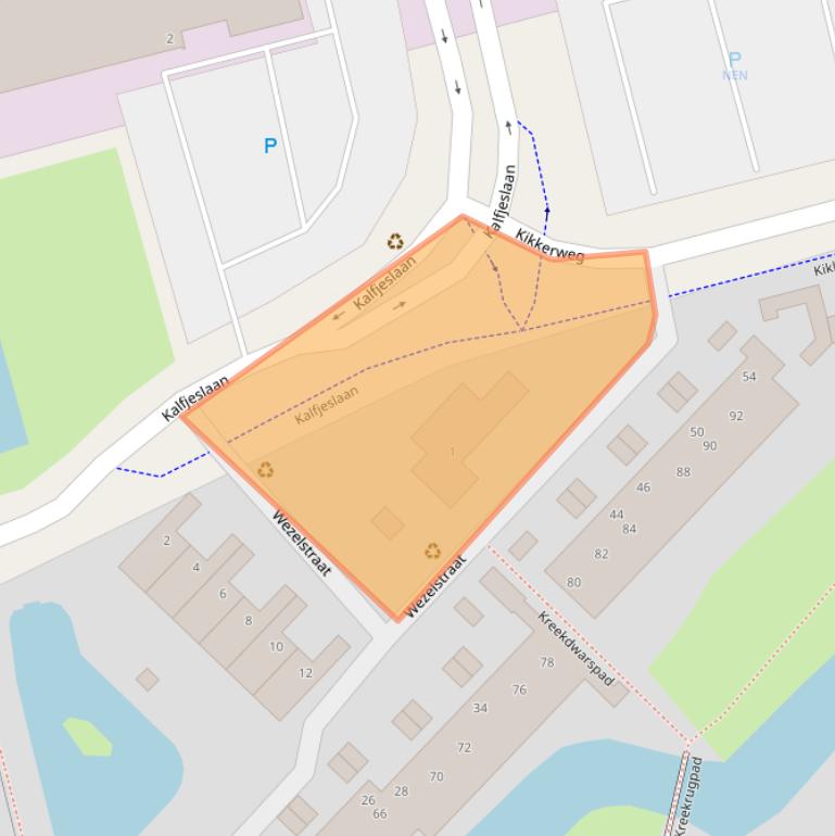 Kaart van postcodegebied 2623CG.