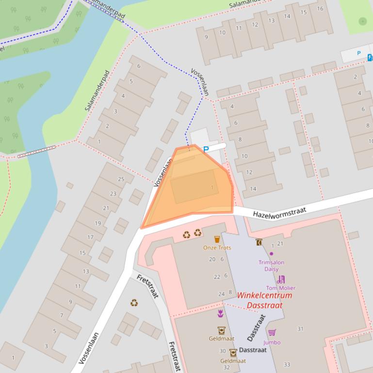 Kaart van postcodegebied 2623CH.