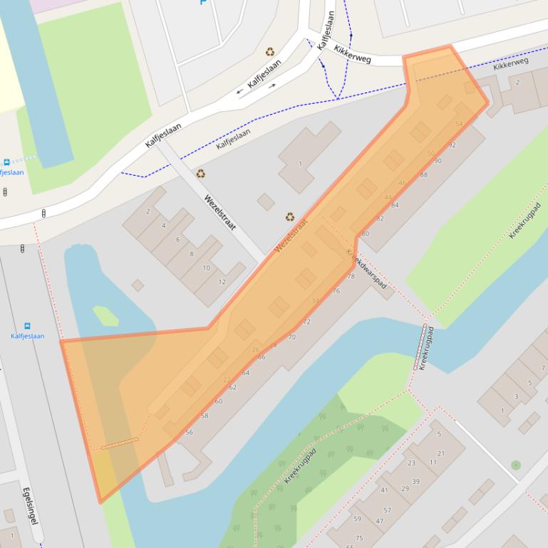 Kaart van postcodegebied 2623CK.