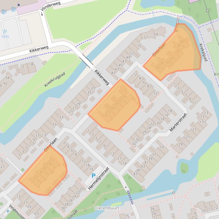 Kaart van postcodegebied 2623CX.