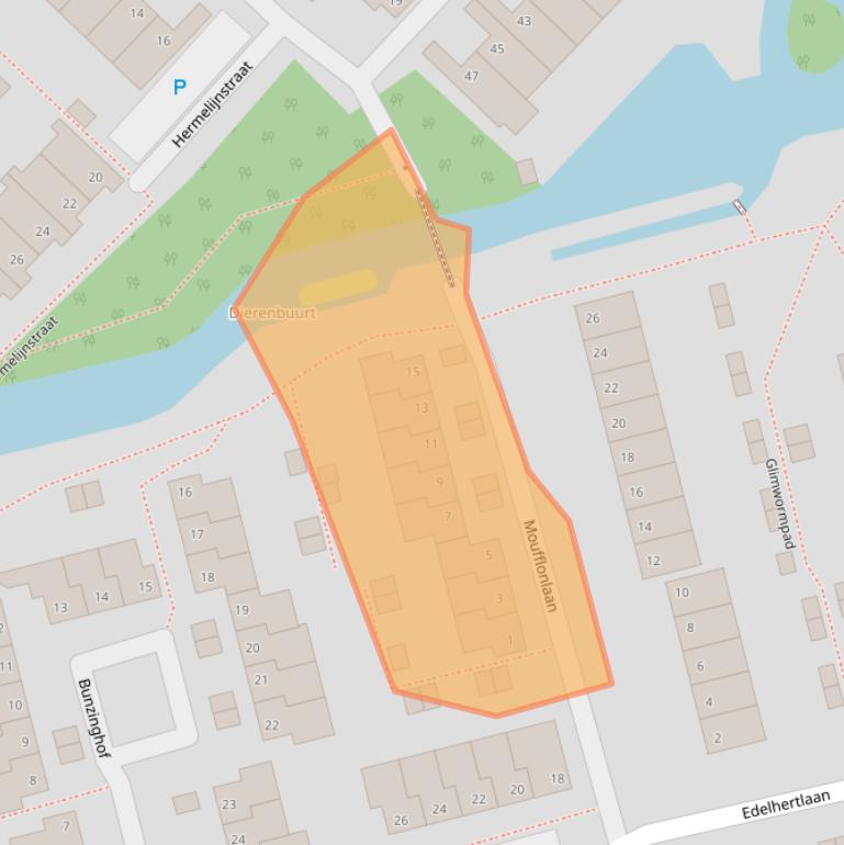 Kaart van postcodegebied 2623EH.