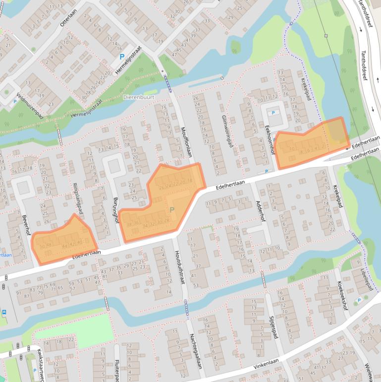 Kaart van postcodegebied 2623EL.