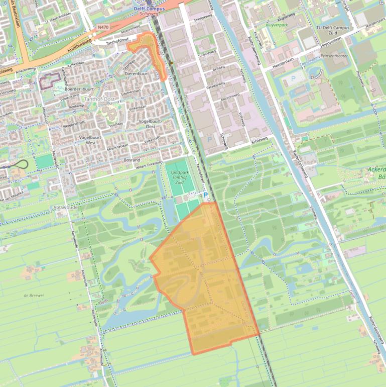 Kaart van postcodegebied 2623EX.