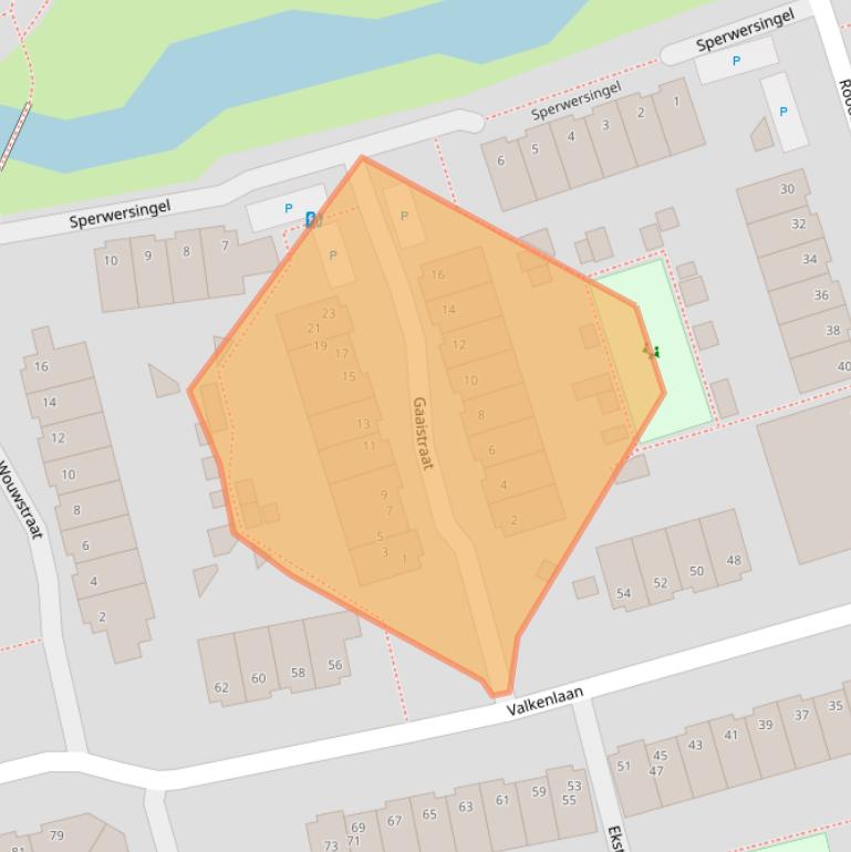 Kaart van postcodegebied 2623HH.