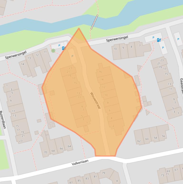 Kaart van postcodegebied 2623HJ.